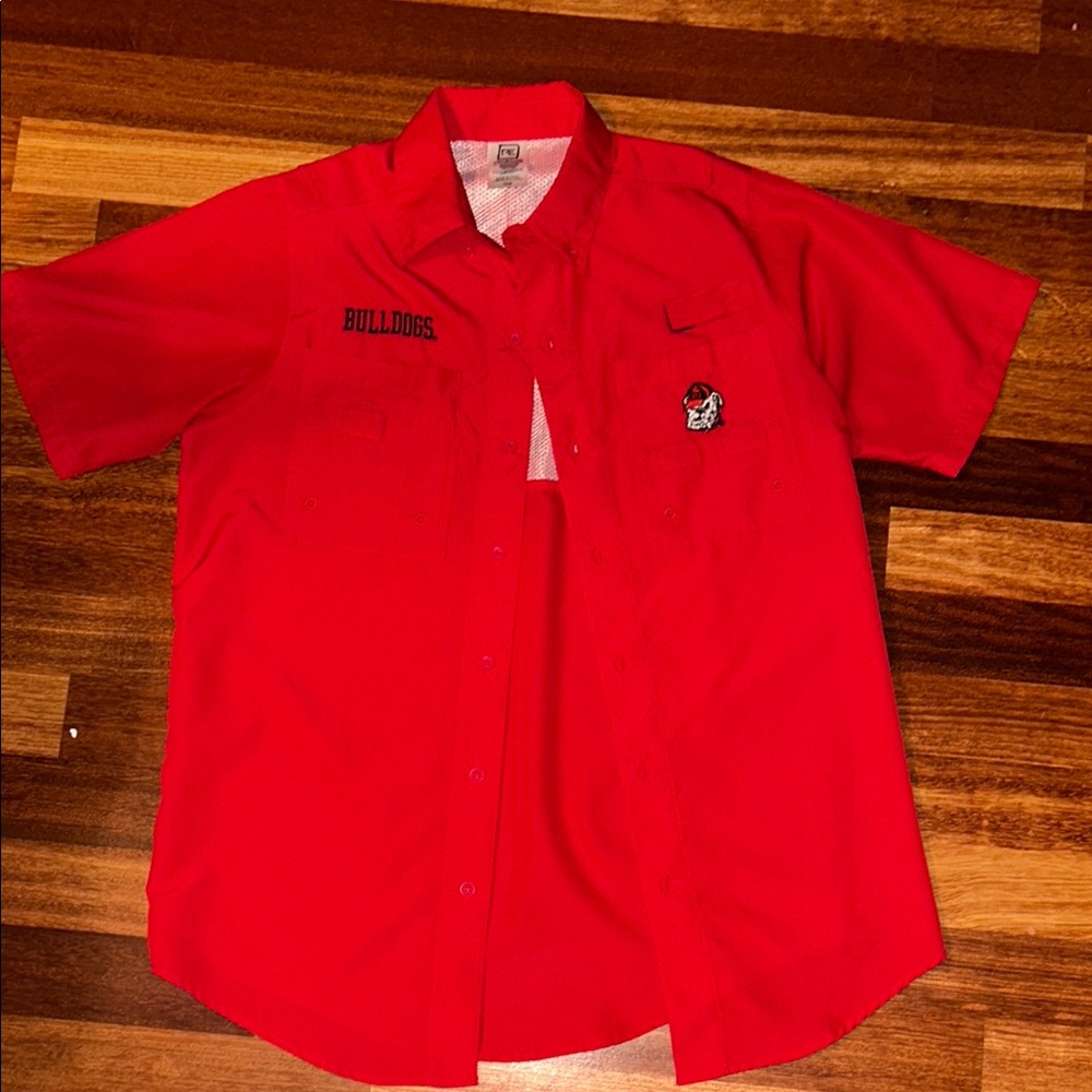 Nike Red Casual Button Down Shirt